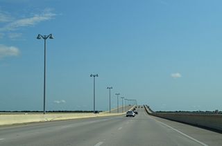 The Biloxi Bay Bridge opened in 2007 replaced the previous crossing destroyed by the storm surge of Hurricane Katrina on August 29, 2005.
