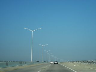 Destroyed by Hurricane Katrina on August 29, 2005 (LaFontaine, 2007a), the original St. Louis Bay Bridge along U.S. 90 opened to traffic in August 1953 (LaFontaine, 2007b).