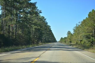 Passing west of Lower Devils Swamp, U.S. 90 bee lines southwest from MS 607 to Pearlington.