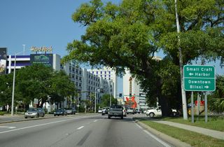 Main Street intersects U.S. 90 (Beach Boulevard) south from Downtown Biloxi.