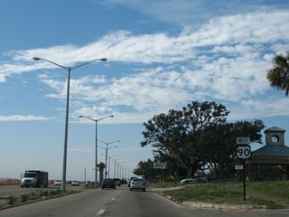The reassurance shield for U.S. 90 west ahead of Oakmont Place was removed in 2008.