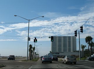 U.S. 90 west at the signalized entrance to Treasure Bay Casino and Hotel.