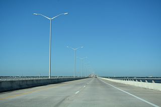 All four lanes of the St. Louis Bay Bridge opened to traffic on January 4, 2008.