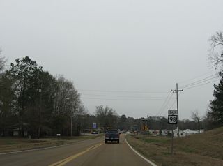 U.S. 98/MS 184 overlap 0.75 miles south from U.S. 84.