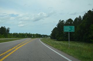The George County seat of Lucedale is 11 miles to the west via U.S. 98 and MS 198.  Hattiesburg is 68 miles to the northwest via U.S. 98, U.S. 49 and U.S. 11.