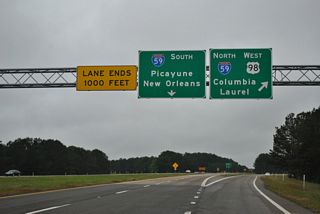 U.S. 98 combines with Interstate 59 north for 6.3 miles to MS 198 (Hardy Street) in Hattiesburg.
