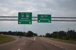 U.S. 49 turns east from the south end of I-220 onto Interstate 20 east. The two overlap 4.5 miles east to Pearl.