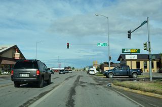 Central Avenue at 1st Street in Browning.