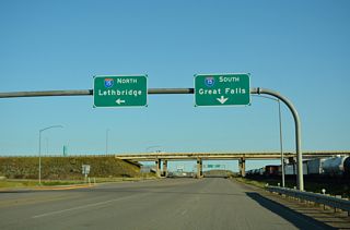 North from Shelby, Interstate 15 travels to Sweet Grass and the Canadian border.