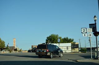 The truck route from U.S. 2 also connects with Business Loop I-15/MT 67 (Oilfield Avenue) north of the parallel BNSF Railroad.