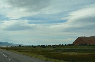 Red Butte rises to the east of the parallel Red Rock River.