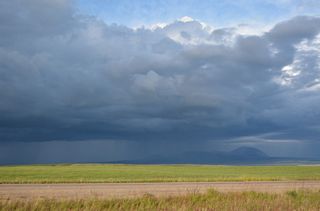 Middle Butte and East Butte of the Sweetgrass Hills.