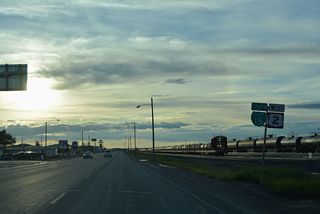 Reassurance markers for Business Loop I-15 south and U.S. 2 west posted along Roosevelt Highway at 6th Avenue N.