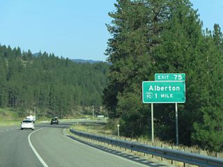 Business Loop I-90 overlaps with S-507 east 2.53 miles from Exit 75 into the town of Alberton.