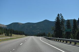 Interstate 90 enters Missoula County east at the Exit 77 gore point.