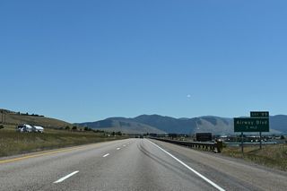 I-90/U.S. 93-MT 200 line the north side of Missoula from Butler Creek ahead of Exit 99 to Mount Jumbo and Hellgate Canyon.