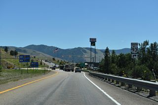 Exit 101 leaves I-90 east for Reserve Street south and Grant Creek Road north.