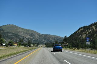 Woody Mountain comes into view where I-90/U.S. 12-MT 200 advances east from East Missoula to West Riverside.