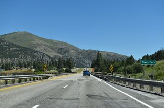 Interstate 90 spans the Clark Fork river twice by the Bandmann Flats between East Missoula and West Riverside. The freeway and river parallel one another from St. Regis (Exit 33) to Warm Springs (Exit 201).