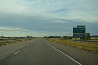 S-451 (Old U.S. 87) travels 15.42 miles north from S-463 at Lodge Grass to the diamond interchange at Exit 514.