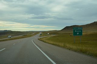 Unmarked on I-90/U.S. 87, Wyola Access Road 1.51 miles west from Exit 544 to S-451 (Old U.S. 87) is S-457.