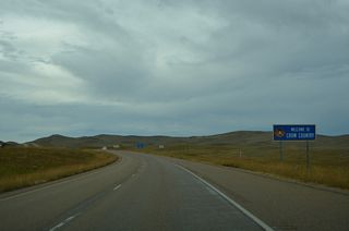 I-90/U.S. 87 travel north within the Crow Reservation to the Big Horn County seat of Hardin.