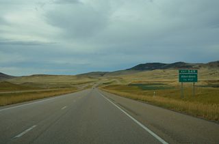 Aberdeen Road connects I-90/U.S. 87 with S-451 (Old U.S. 87) to the west of Exit 549 at the BNSF Railroad siding of Aberdeen.