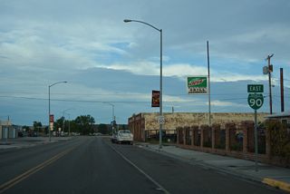 Business Loop I-90 confirming marker posted east between the end of MT 47 on Center Avenue and Cheyenne Avenue.