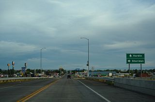 Sheridan, Wyoming is 82 miles to the southeast from MT 47.