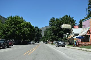 Railroad Avenue (old U.S. 10) west at 7th Street in the Alberton business district.