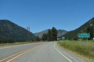 The westbound entrance ramp for Interstate 90 departs just beyond the Mineral County line from Business Loop I-90/S-507.
