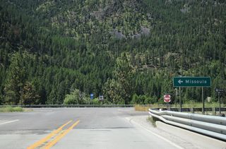S-507 concludes along with Business Loop I-90 at the ramps for Coeur d'Alene and Missoula. Railroad Avenue ends at S Frontage Road, which leads west to the Natural Pier Bridge and fishing area, just beyond the eastbound entrance ramp.