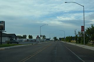 Business Loop I-90/MT 47 curve west from Center Avenue toward Crawford Avenue beyond forthcoming 13th Street.