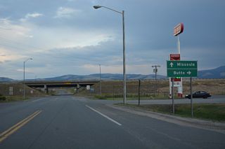 Interstate 90 encircles the east side of Deer Lodge south to Anaconda and Butte.