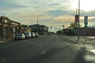 3rd Street E advances one block west from Cheyenne Avenue to intersect the south end of MT 47 and north end of S-313 at Center Street.