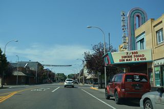 Main Street west at Ninth Street in Downtown Miles City.