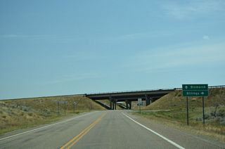 The standard control points for Interstate 94 in Montana are Bismarck, North Dakota for eastbound and Billings for westbound. Forsyth and Miles City are to the east of Hysham.