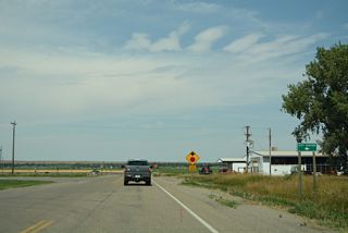 Elliot Avenue heads west from S-311 (Buford Street) to the Hysham business district.