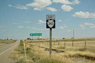 Montana Secondary Highway 343 begins east ahead of Oilmont