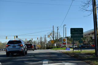 U.S. 29/74 (Wilkinson Boulevard) east enter the town of Cramerton at Market Street (SR 2209) south and Wesleyan Drive (SR 2209) north.