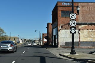 U.S. 29/74 and North Carolina Route 274 east at Marietta Street in Gastonia