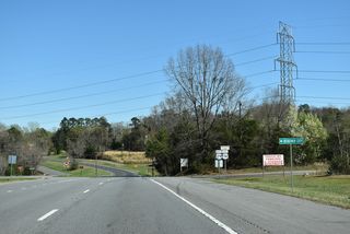 U.S. 29/74 combine just ahead of Shady Grove Road (SR 1303) to Mountain View Road (SR 1302), which leads north to Bessemer City.