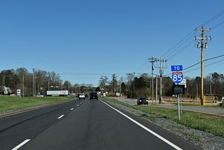 Edgewood Road (SR 1307) connects U.S. 29/74 with parallel Interstate 85 at Exit 13, 0.61 miles to the north.