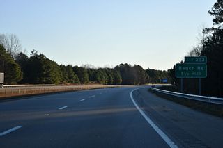 NC 36 overlaps with I-42 east to Ranch Road at Exit 7.