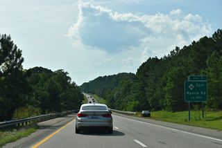 Ranch Road (SR 1560) extends 1.49 miles south from I-42/NC 36 at Exit 7 to Lee Road (SR 1561).