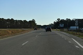 The U-turn for U.S. 70 west that is part of the R-CUT intersection with Ebenezer Church Road (SR 1234) south and Capps Bridge Road (SR 1234) north.