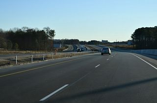 U.S. 70 joins the freeway from the east end of Interstate 42 to Wilsons Mills and Selma.