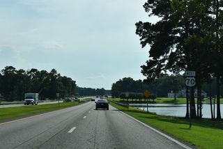 U.S. 70 crosses Holts Pond west of Pondfield Road.
