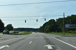 N Pine Street leads south from U.S. 70 at Rains Mill Road (SR 1002) to the Princeton town center.