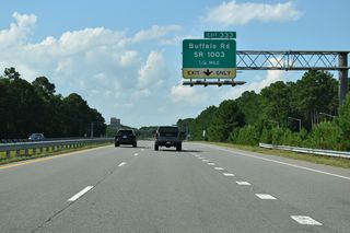 Buffalo Road heads southwest from Exit 333 to Smithfield.